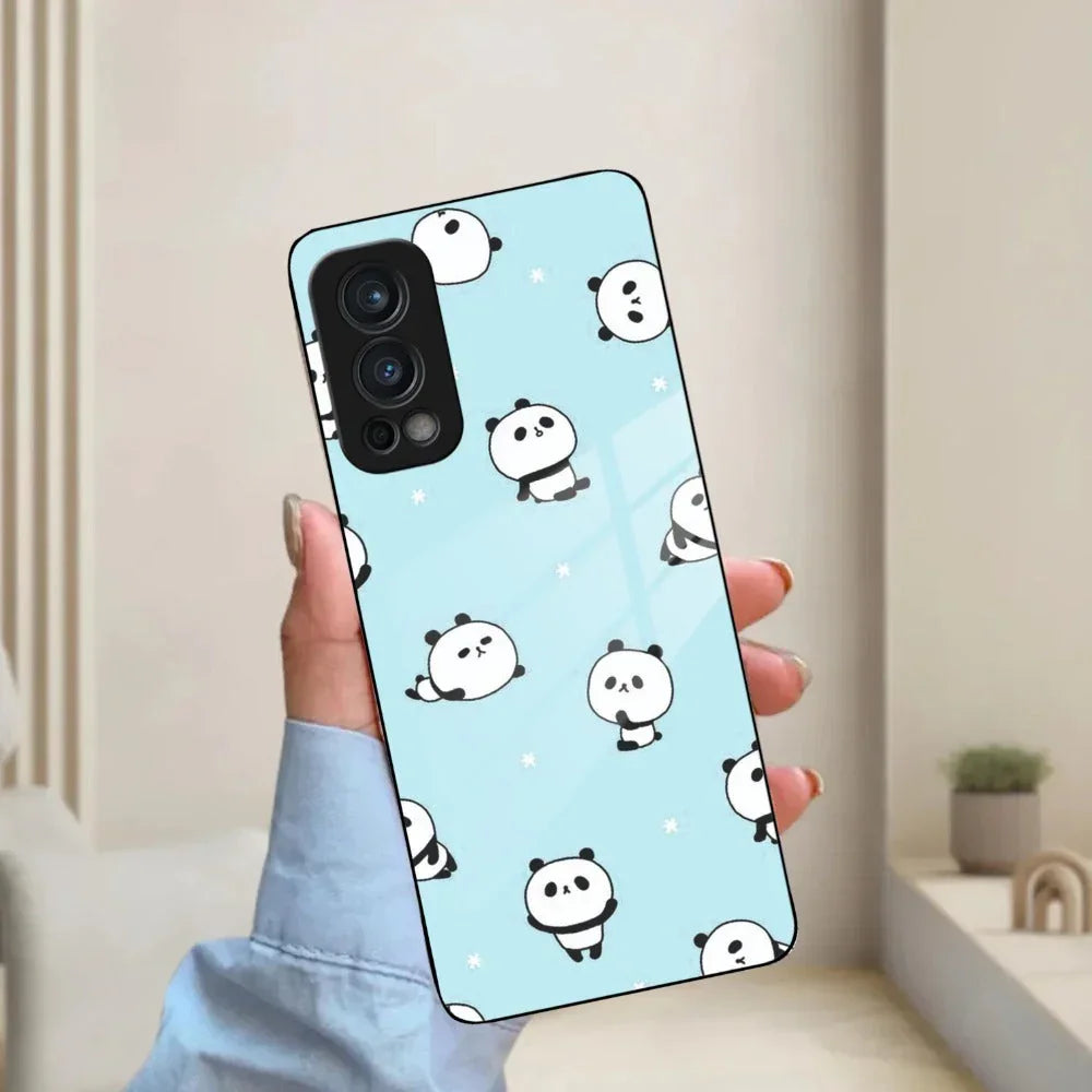 Cute Panda Blue Glass Case Cover For Oneplus - ShopOnCliQ