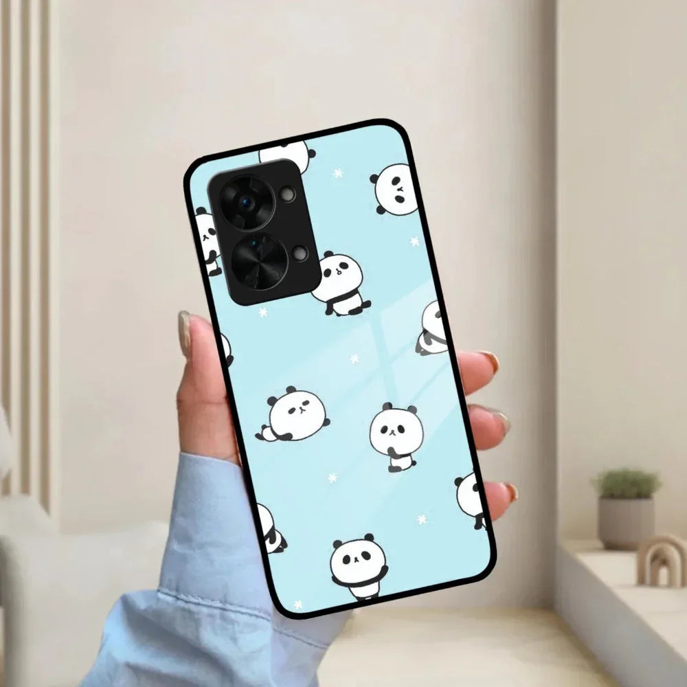 Cute Panda Blue Glass Case Cover For Oneplus - ShopOnCliQ
