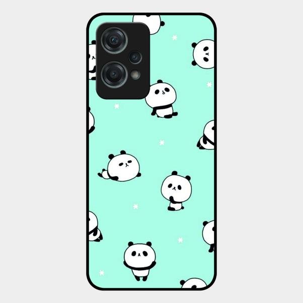 Cute Panda Blue Glass Case Cover For Oneplus Nord Ce 2 Lite 5G