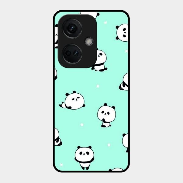 Cute Panda Blue Glass Case Cover For Oneplus Nord Ce 3 5G