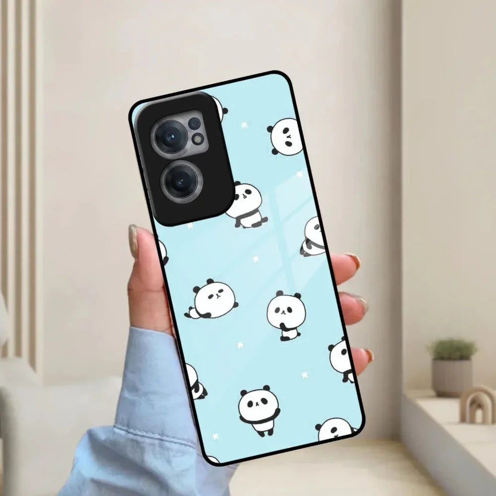 Cute Panda Blue Glass Case Cover For Oneplus - ShopOnCliQ