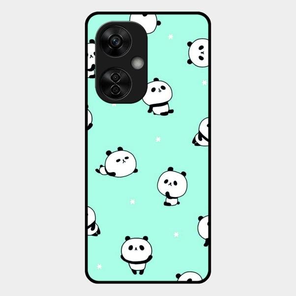 Cute Panda Blue Glass Case Cover For Oneplus Nord Ce5 5G