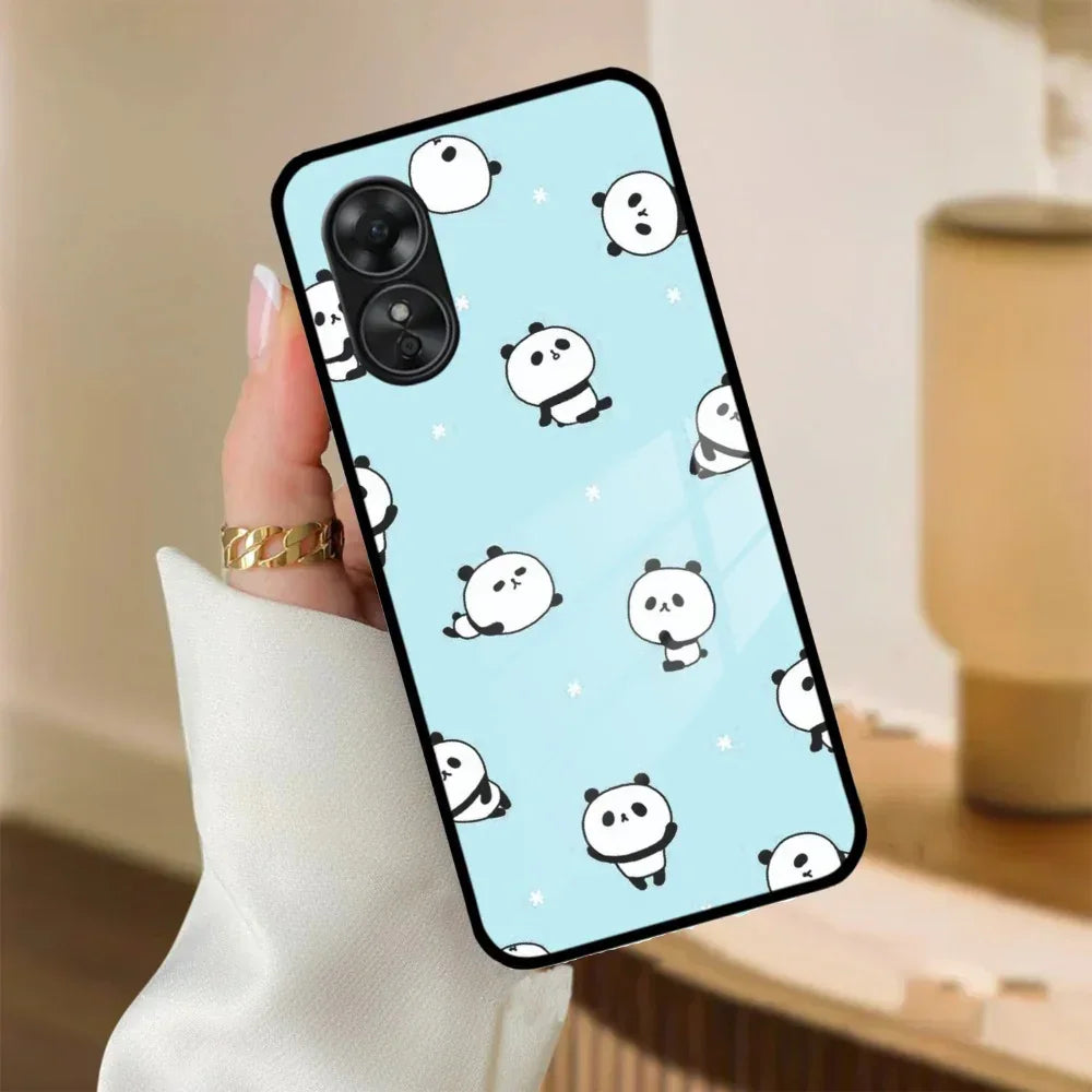 Cute Panda Blue Glass Case Cover For Oppo - ShopOnCliQ