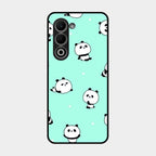 Cute Panda Blue Glass Case Cover For Oppo A5 5G
