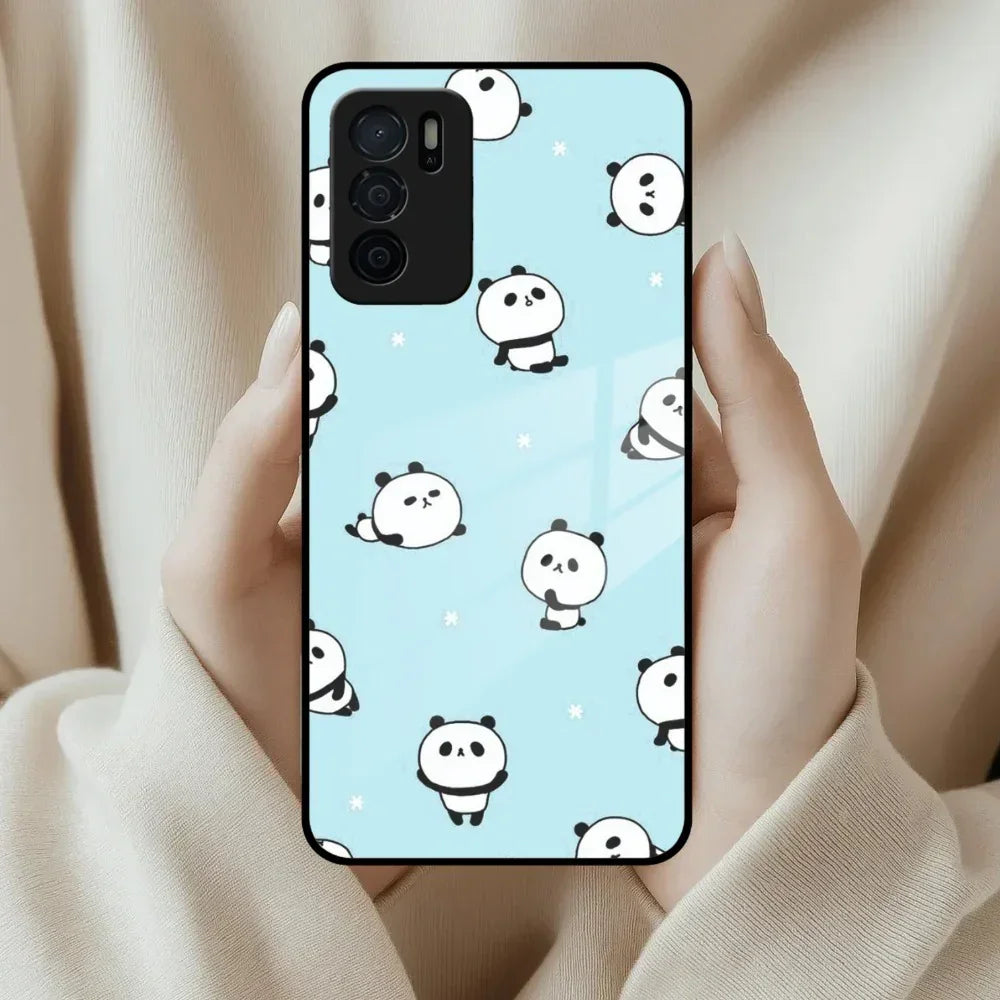 Cute Panda Blue Glass Case Cover For Oppo - ShopOnCliQ