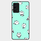 Cute Panda Blue Glass Case Cover For Oppo A55