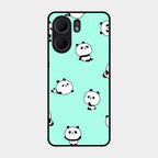 Cute Panda Blue Glass Case Cover For Oppo A5X 5G
