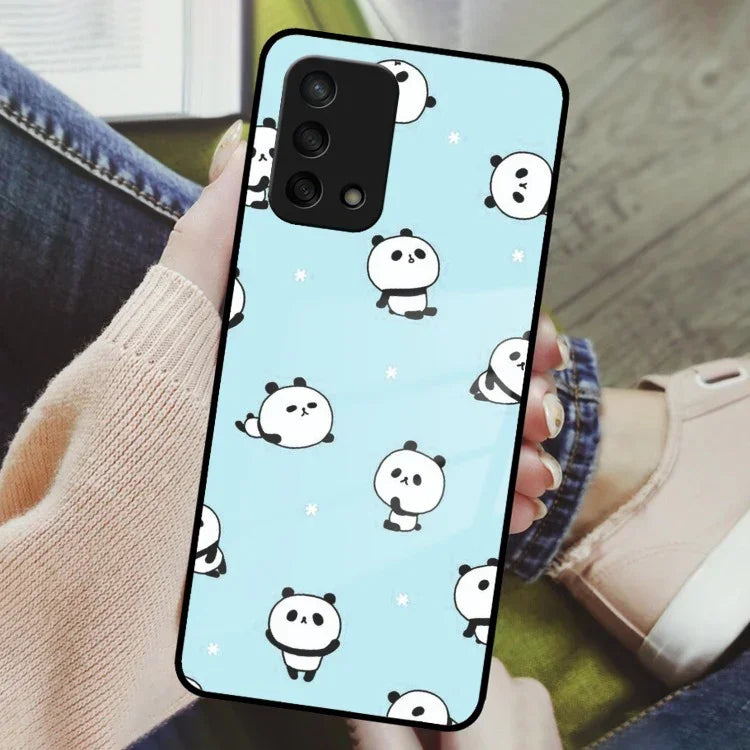 Cute Panda Blue Glass Case Cover For Oppo - ShopOnCliQ