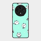 Cute Panda Blue Glass Case Cover For Oppo F27 5G
