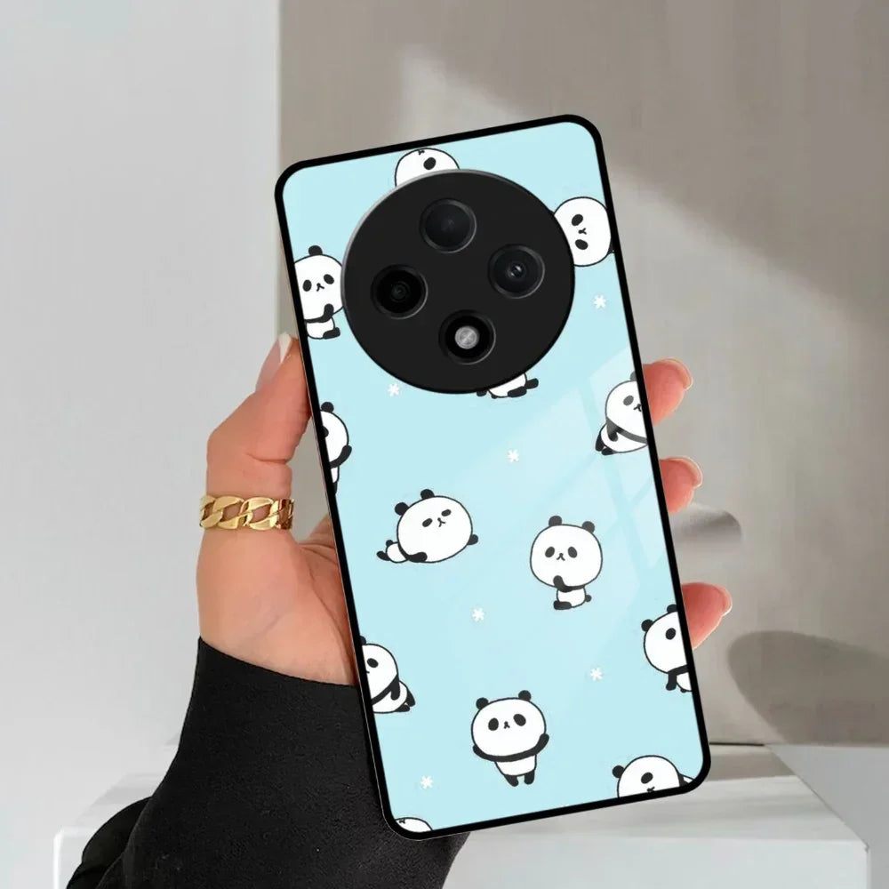 Cute Panda Blue Glass Case Cover For Oppo - ShopOnCliQ