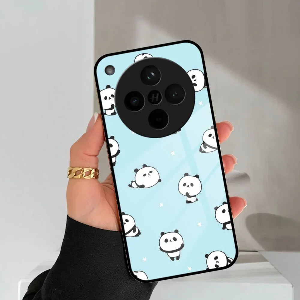 Cute Panda Blue Glass Case Cover For Oppo - ShopOnCliQ