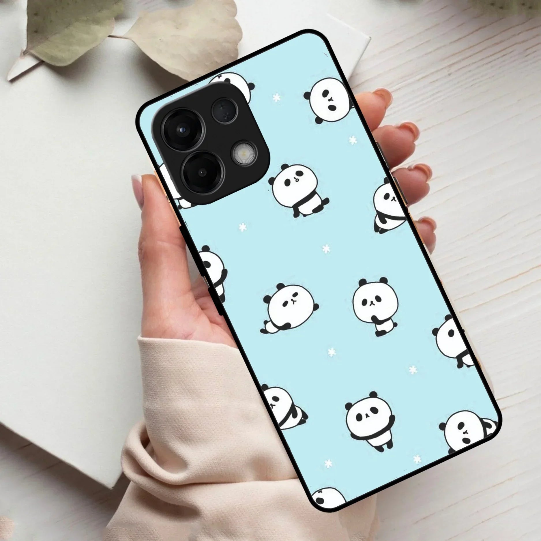 Cute Panda Blue Glass Case Cover For Oppo - ShopOnCliQ