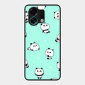 Cute Panda Blue Glass Case Cover For Oppo K13 Turbo 5G