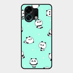 Cute Panda Blue Glass Case Cover For Oppo K13 Turbo 5G