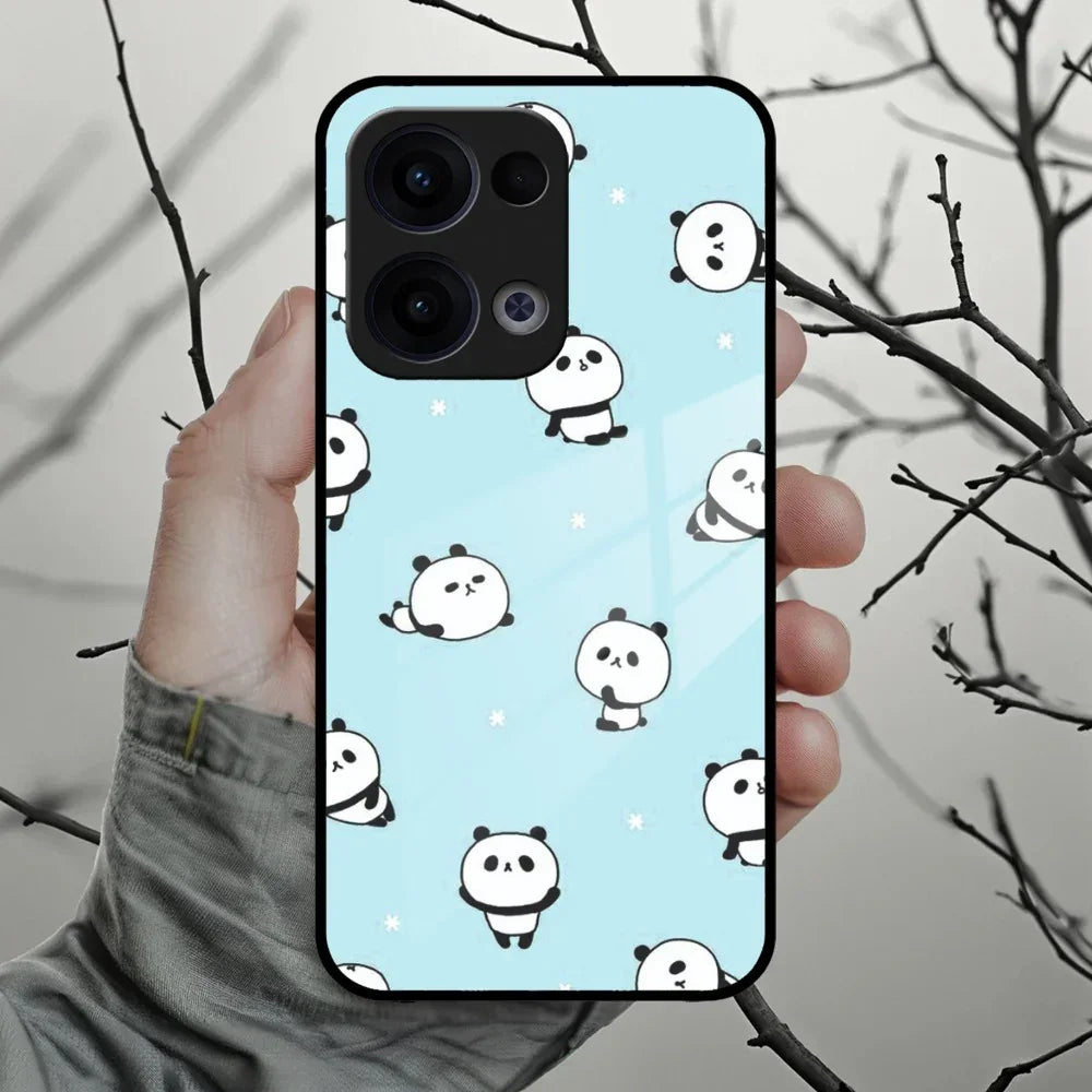 Cute Panda Blue Glass Case Cover For Oppo - ShopOnCliQ