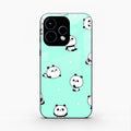Cute Panda Blue Glass Case Cover For Oppo Reno 15 5G