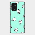 Cute Panda Blue Glass Case Cover For Oppo Reno 7 5G