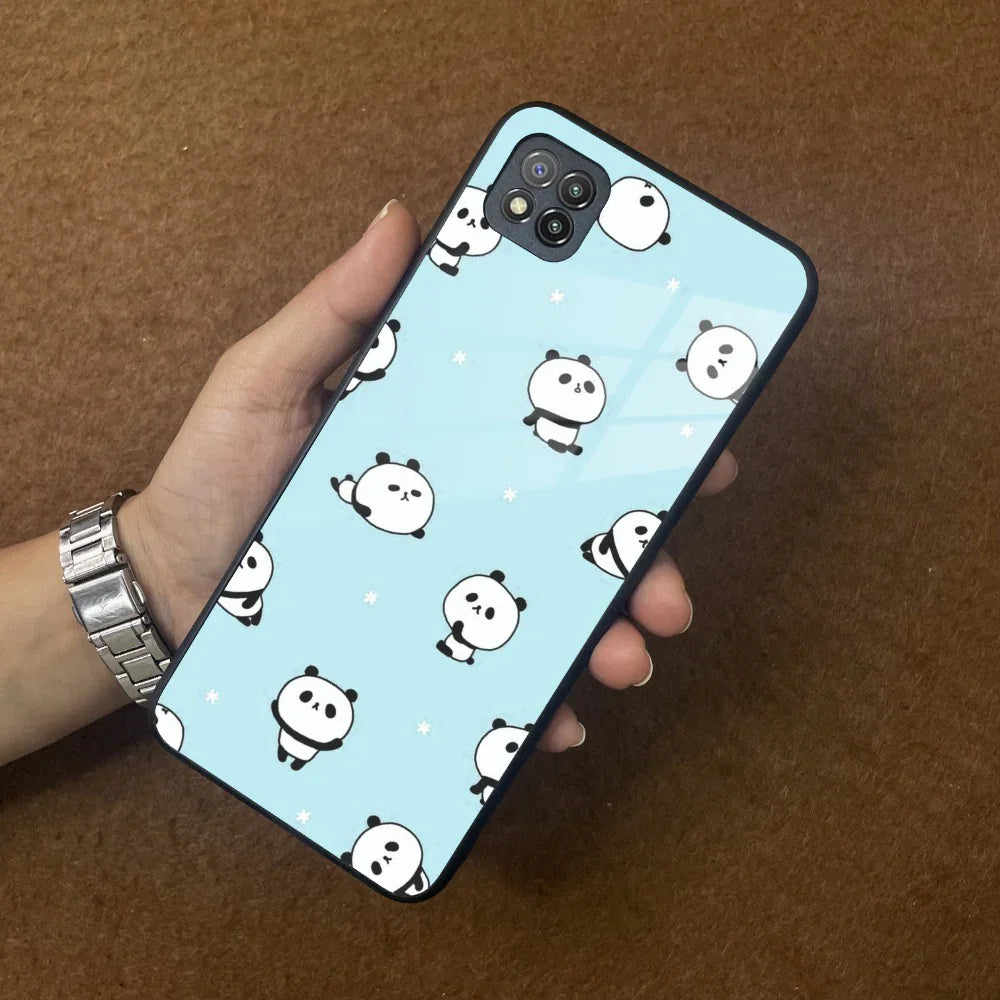 Cute Panda Blue Glass Case Cover For Poco - ShopOnCliQ