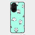 Cute Panda Blue Glass Case Cover For Poco C71