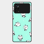 Cute Panda Blue Glass Case Cover For Poco X4 Pro 5G