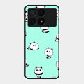 Cute Panda Blue Glass Case Cover For Poco X6 Pro 5G