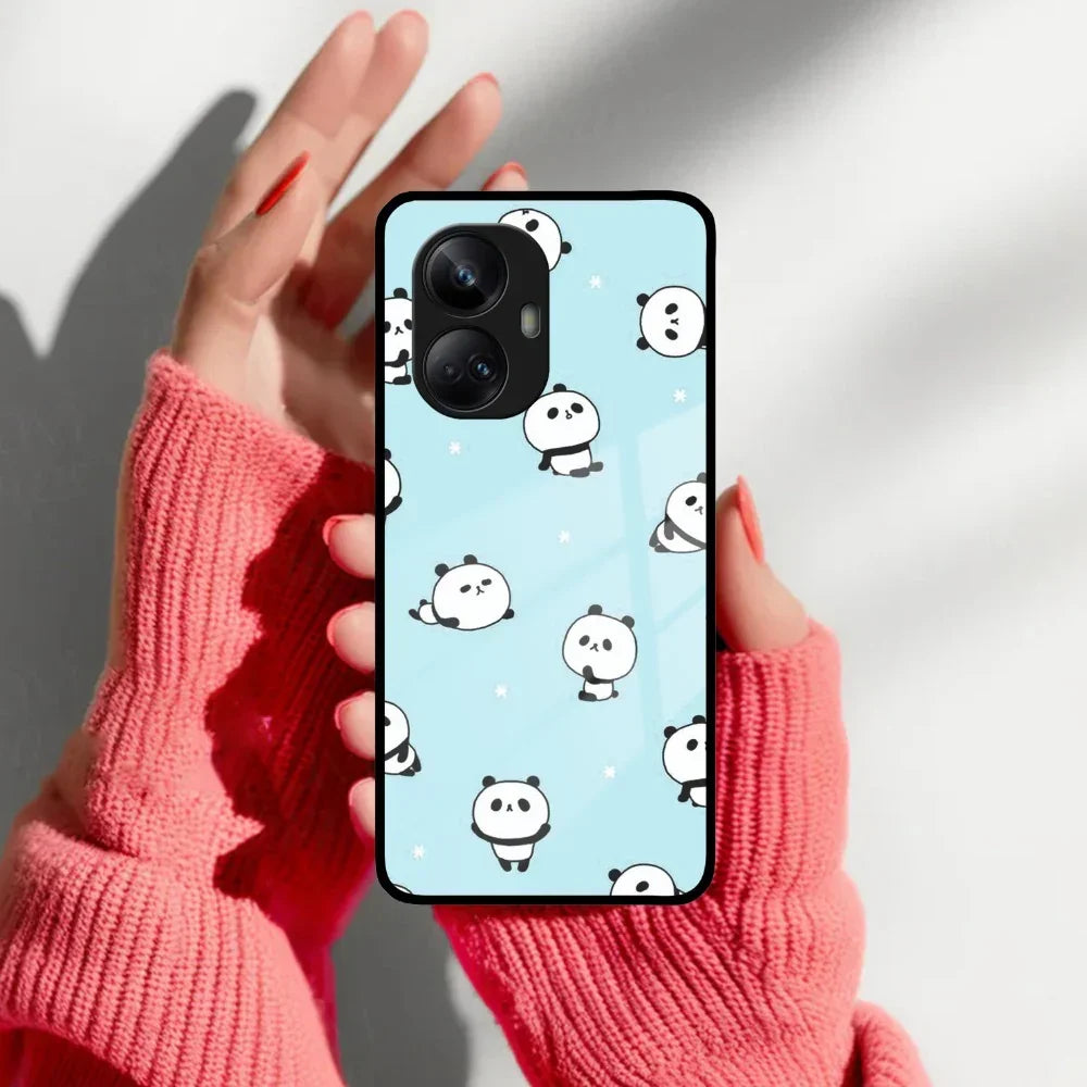 Cute Panda Blue Glass Case Cover For Realme/Narzo - ShopOnCliQ