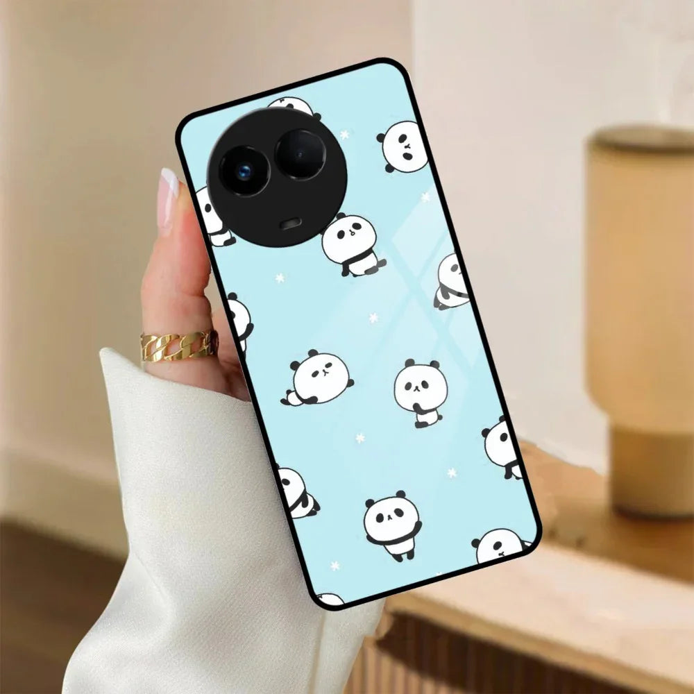 Cute Panda Blue Glass Case Cover For Realme/Narzo - ShopOnCliQ