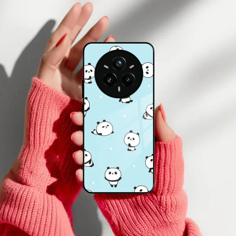 Cute Panda Blue Glass Case Cover For Realme/Narzo - ShopOnCliQ