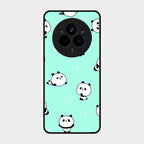 Cute Panda Blue Glass Case Cover For Realme 14 Pro Plus 5G