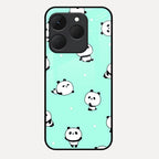 Cute Panda Blue Glass Case Cover For Realme 15T 5G