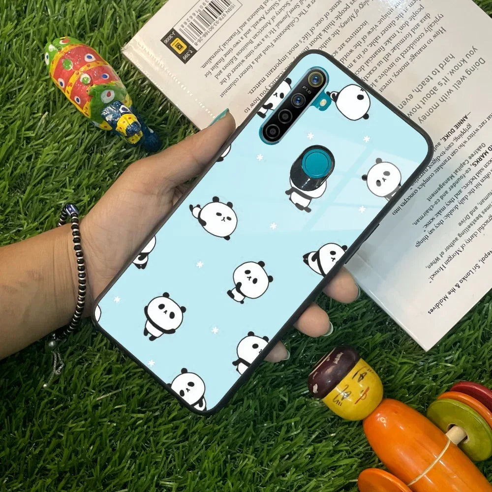 Cute Panda Blue Glass Case Cover For Realme/Narzo - ShopOnCliQ