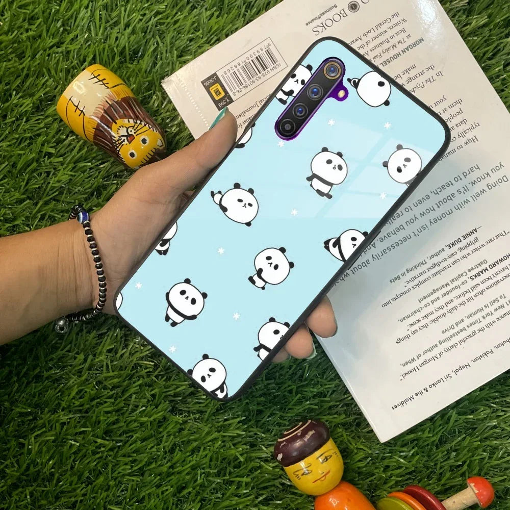 Cute Panda Blue Glass Case Cover For Realme/Narzo - ShopOnCliQ