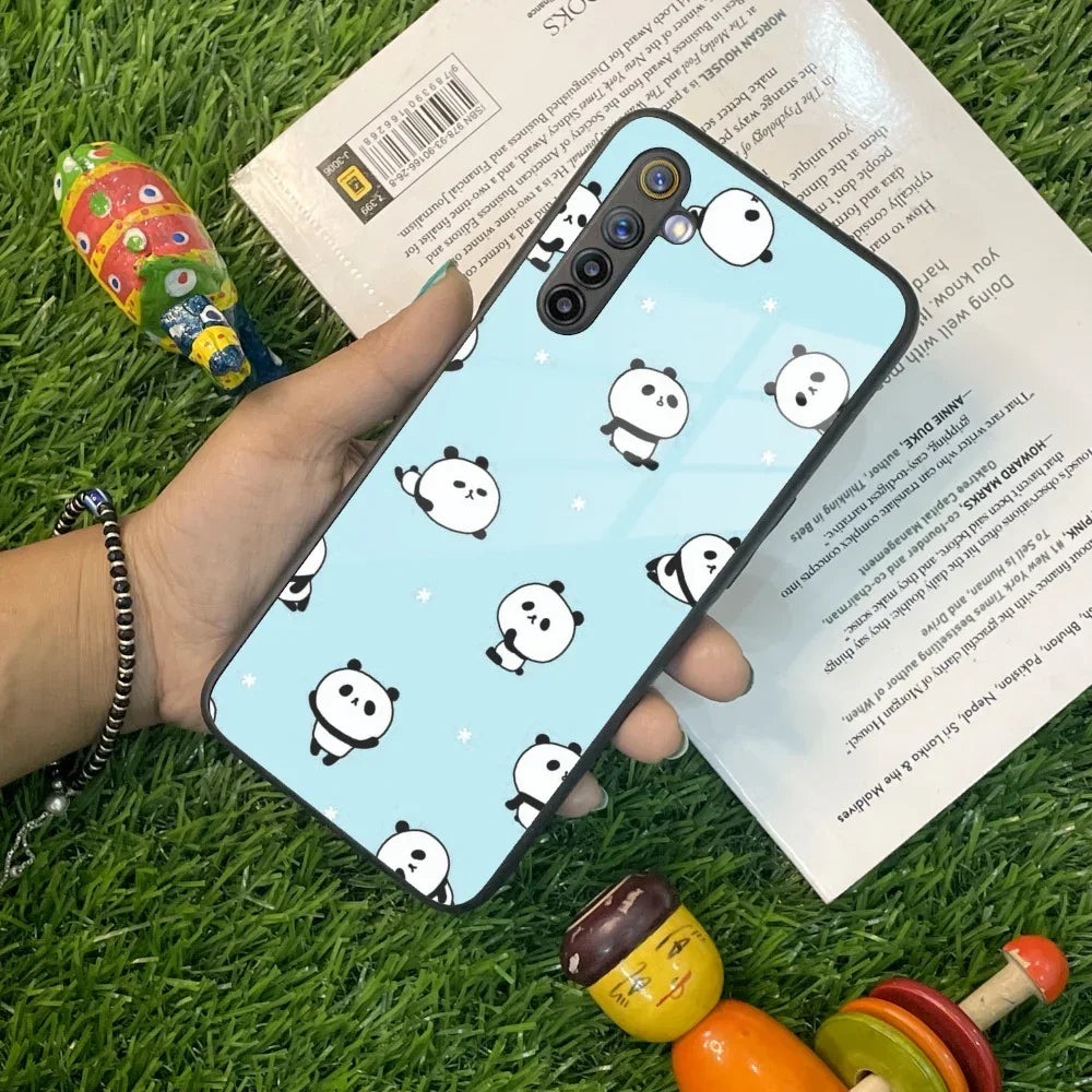 Cute Panda Blue Glass Case Cover For Realme/Narzo - ShopOnCliQ