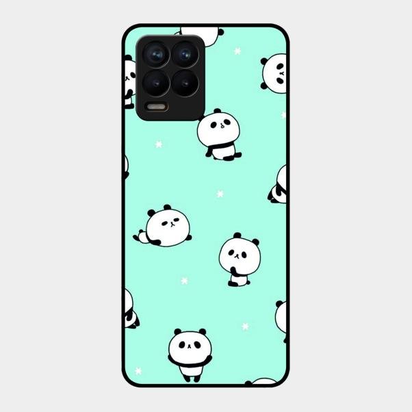 Cute Panda Blue Glass Case Cover For Realme 8 Pro