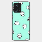 Cute Panda Blue Glass Case Cover For Realme 9 Pro Plus 5G