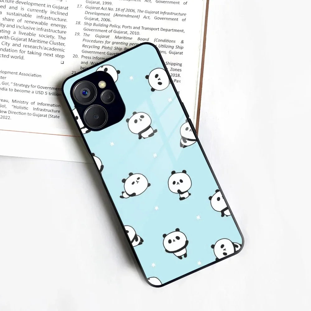 Cute Panda Blue Glass Case Cover For Realme/Narzo - ShopOnCliQ
