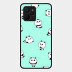 Cute Panda Blue Glass Case Cover For Realme 9I 5G