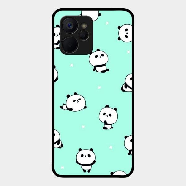 Cute Panda Blue Glass Case Cover For Realme 9I 5G
