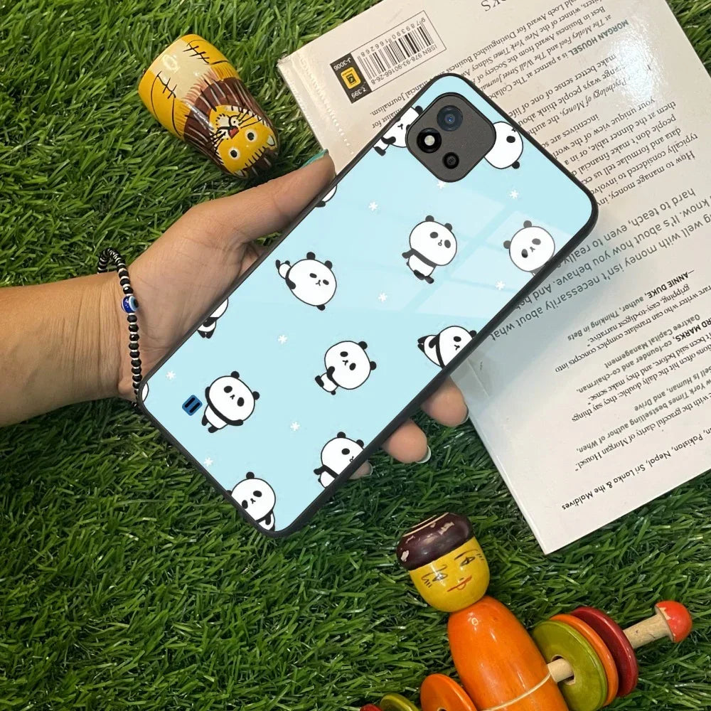 Cute Panda Blue Glass Case Cover For Realme/Narzo - ShopOnCliQ
