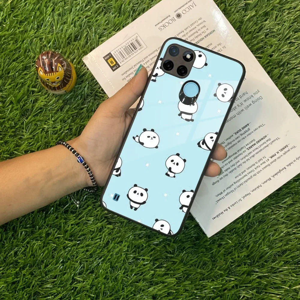 Cute Panda Blue Glass Case Cover For Realme/Narzo - ShopOnCliQ