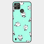Cute Panda Blue Glass Case Cover For Realme C25Y