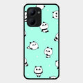 Cute Panda Blue Glass Case Cover For Realme C33 2023