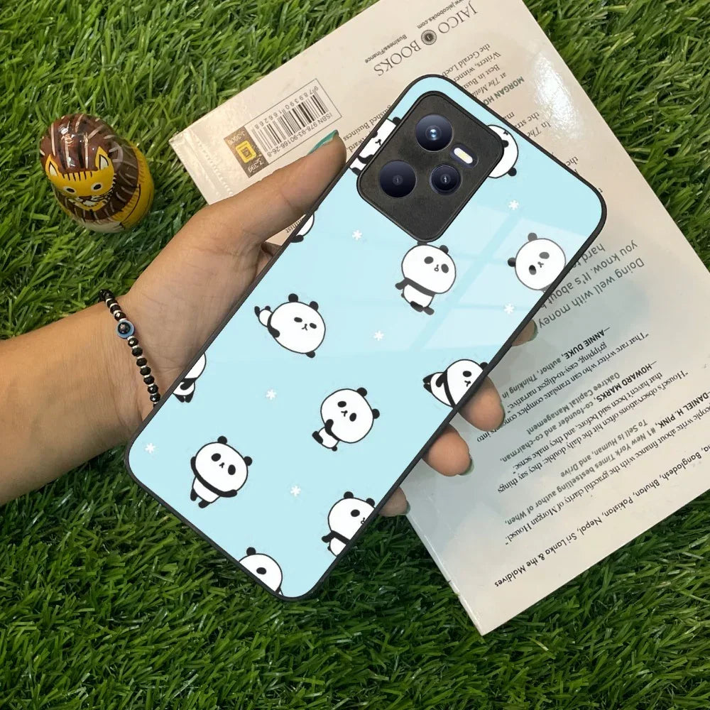 Cute Panda Blue Glass Case Cover For Realme/Narzo - ShopOnCliQ