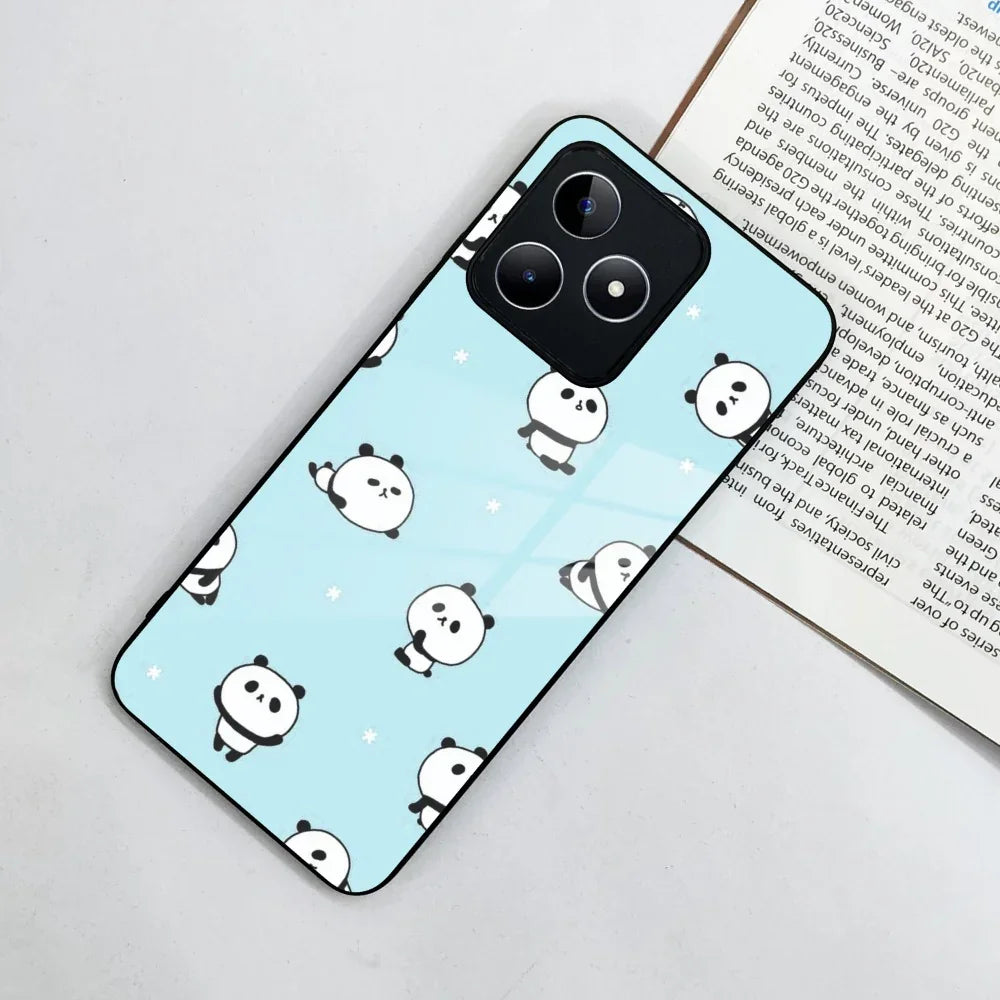 Cute Panda Blue Glass Case Cover For Realme/Narzo - ShopOnCliQ