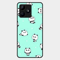 Cute Panda Blue Glass Case Cover For Realme C53