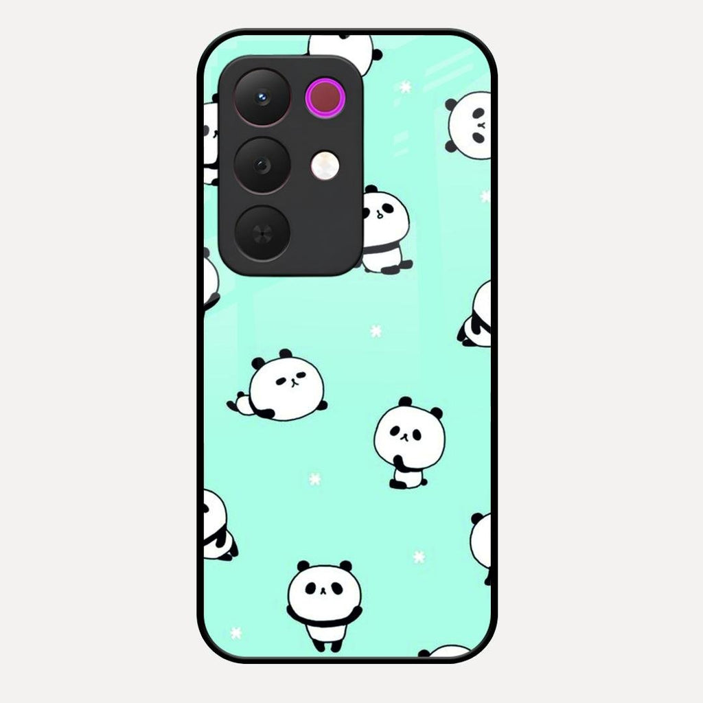 Cute Panda Blue Glass Case Cover For Realme C85 5G
