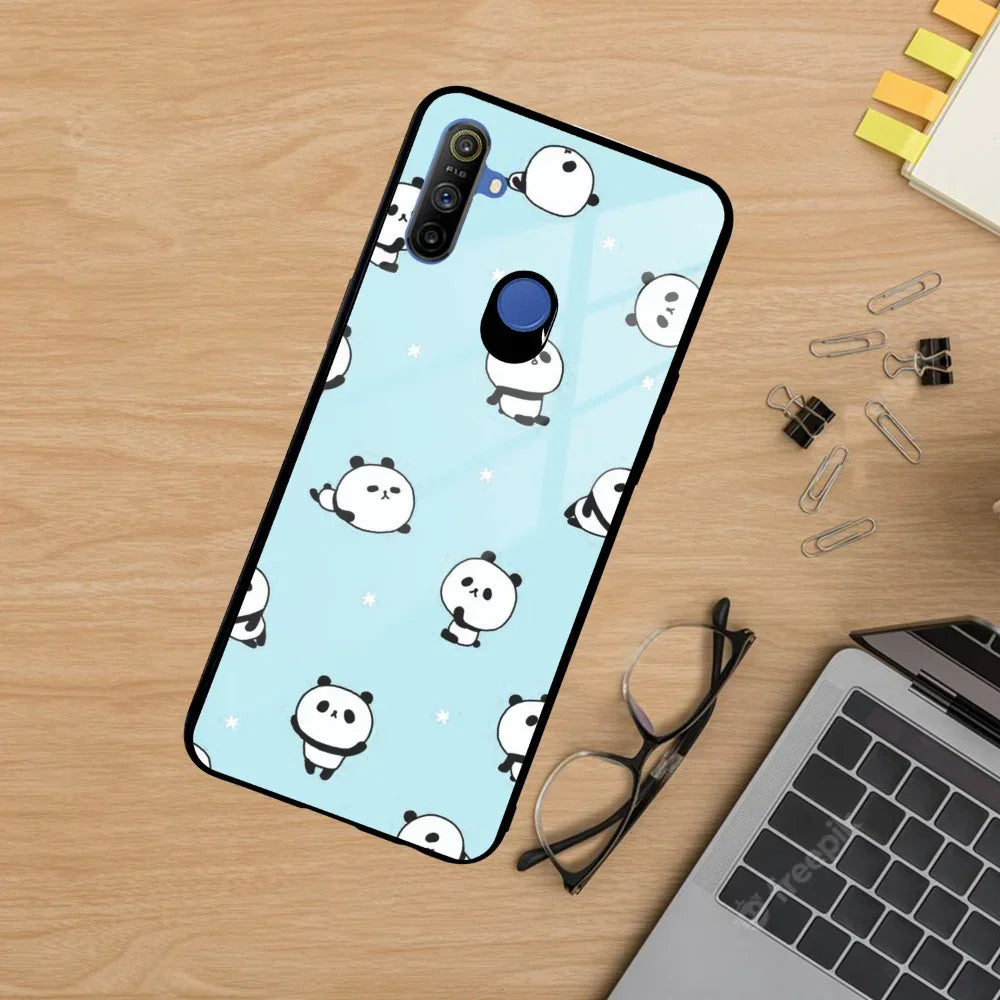 Cute Panda Blue Glass Case Cover For Realme/Narzo - ShopOnCliQ