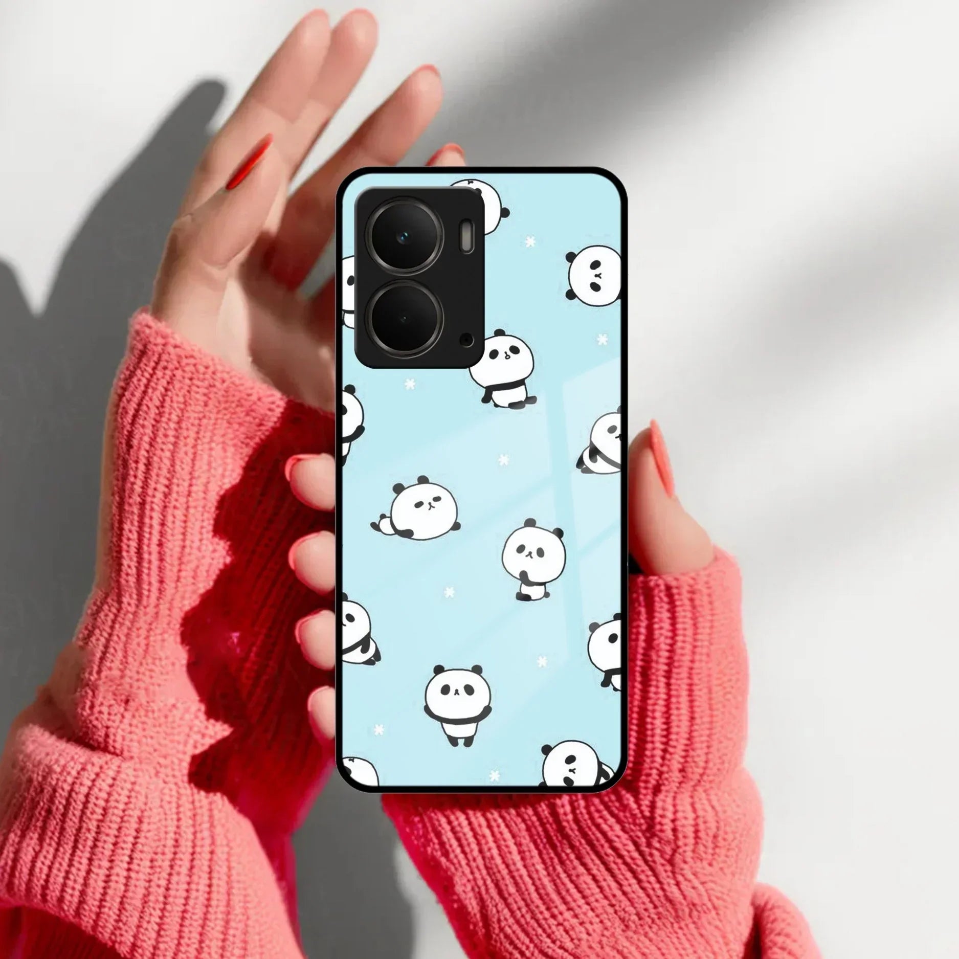 Cute Panda Blue Glass Case Cover For Realme/Narzo - ShopOnCliQ