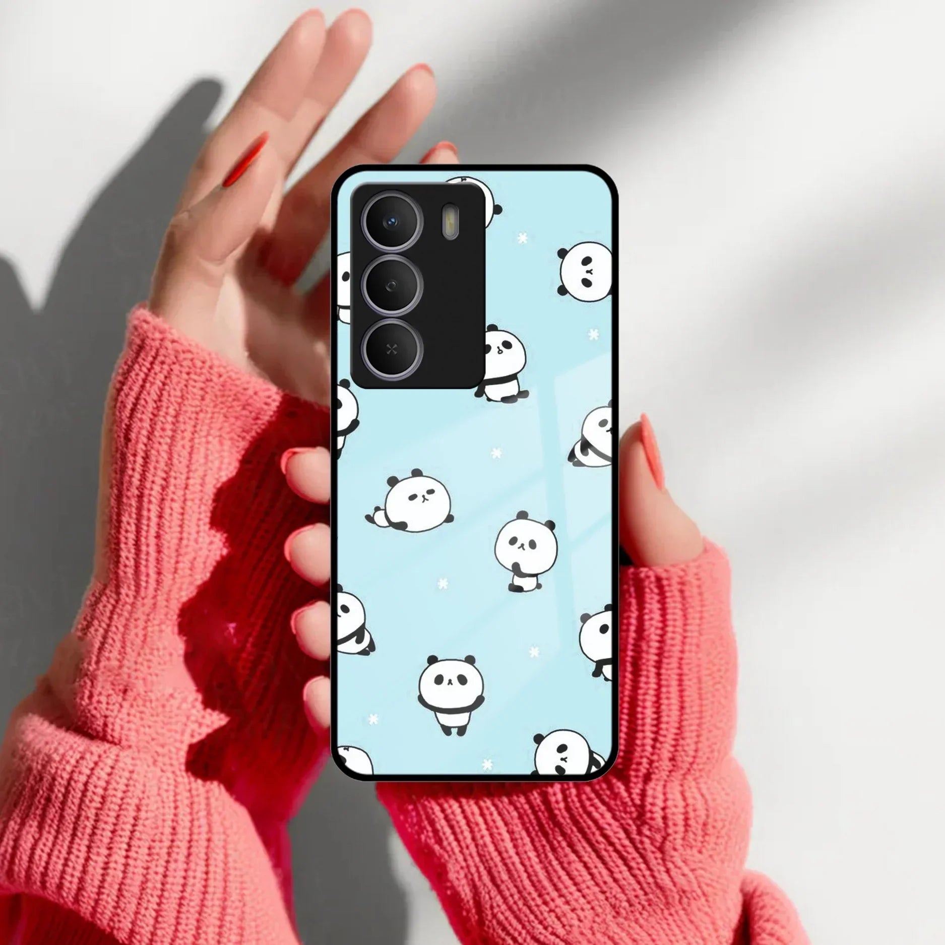 Cute Panda Blue Glass Case Cover For Realme/Narzo - ShopOnCliQ