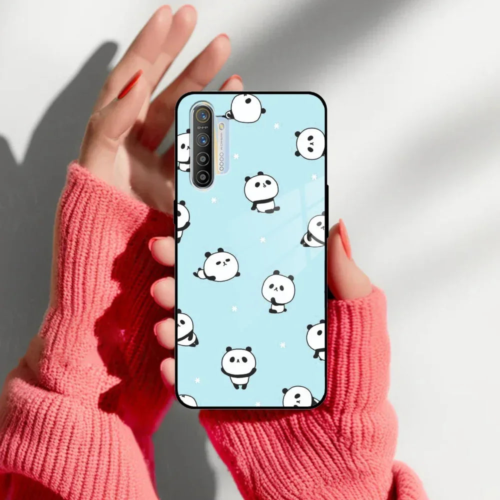 Cute Panda Blue Glass Case Cover For Realme/Narzo - ShopOnCliQ